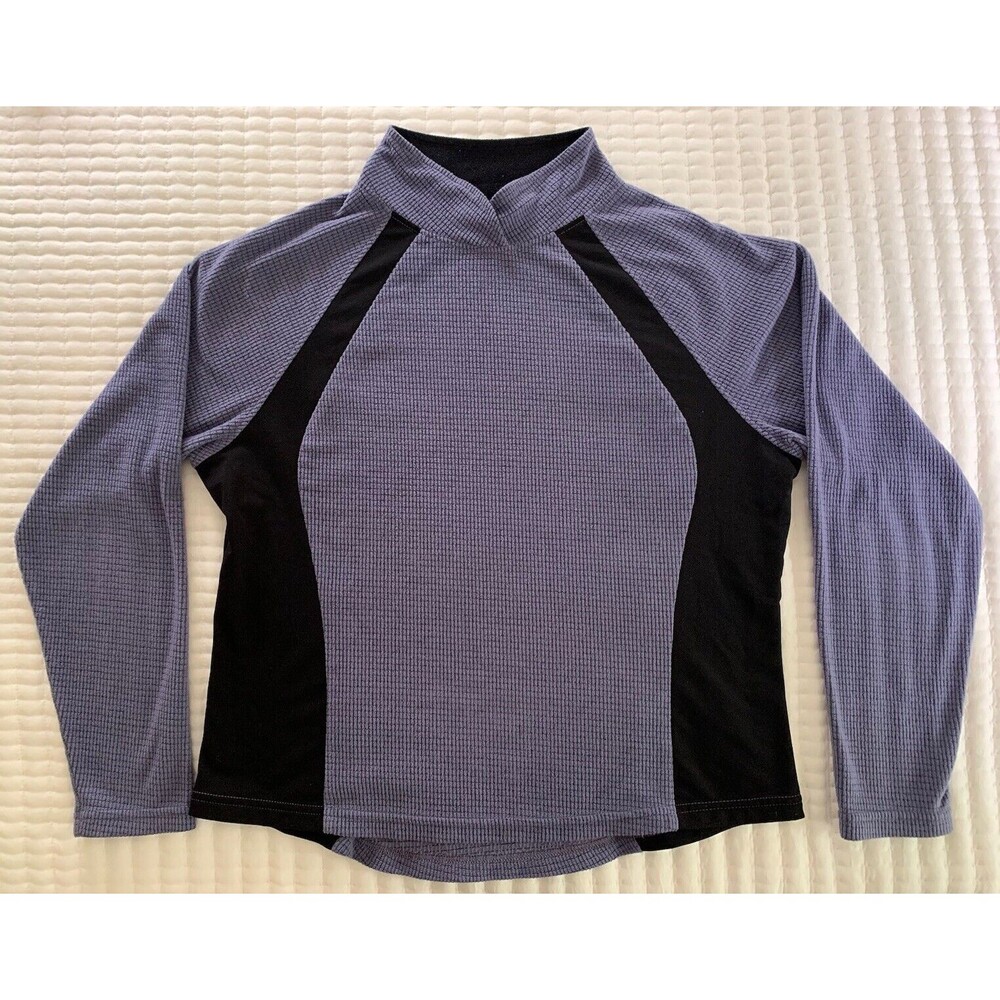 Vintage Y2K Women’s LL Bean Waffle Fleece Athletic Hiking Top Lavender Sz L